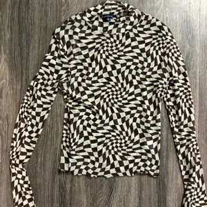 MOTF Optical Illusion Long Sleeve Sheer Top